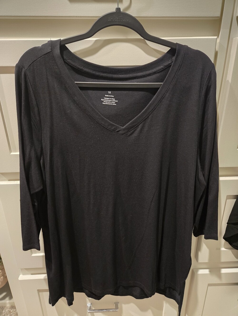 Black V-Neck Oversized Tee